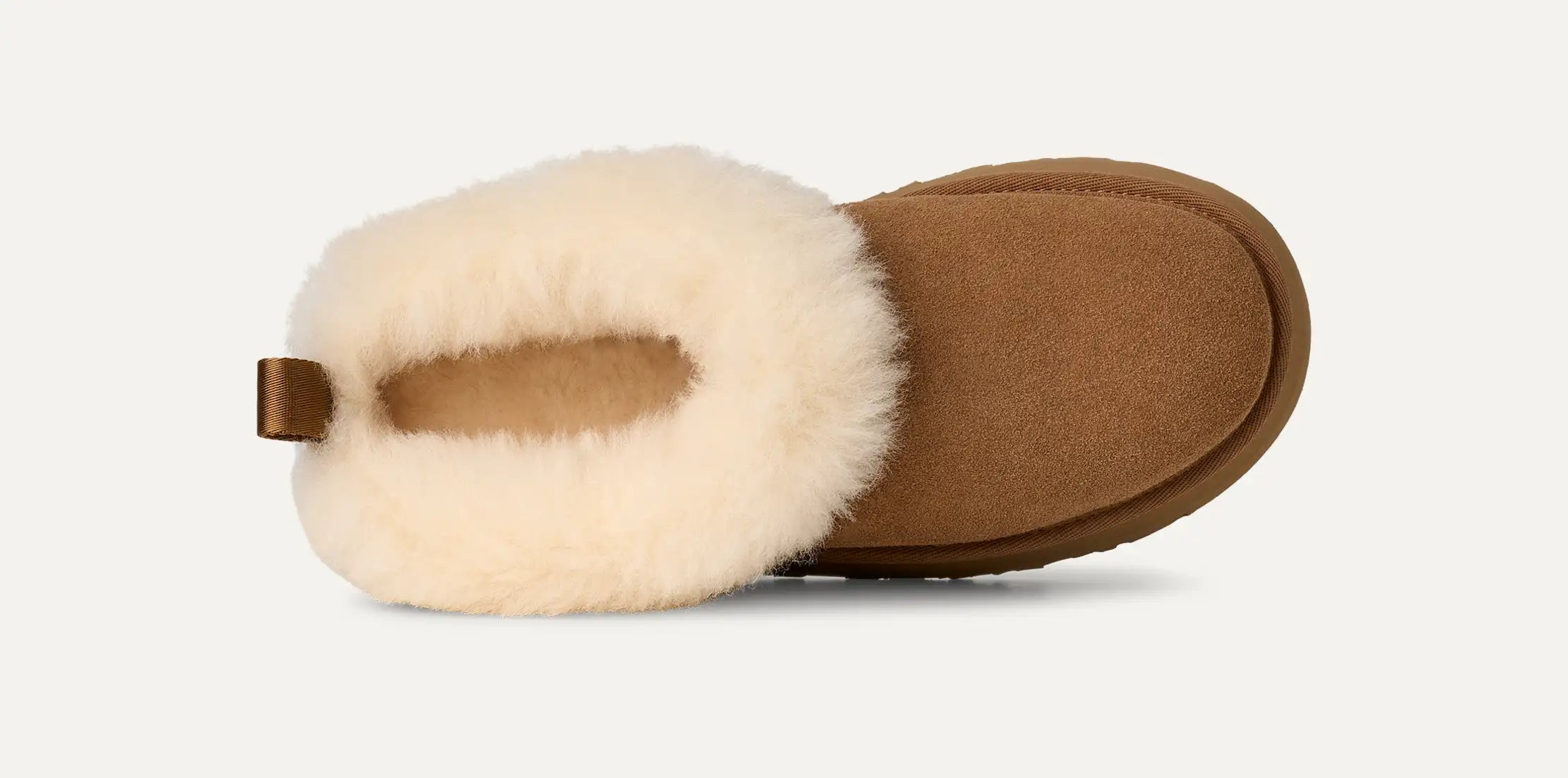 UGG® Tazzelle – Suede-Slipper mit Lammfell-Futter in Chestnut - Innensicht