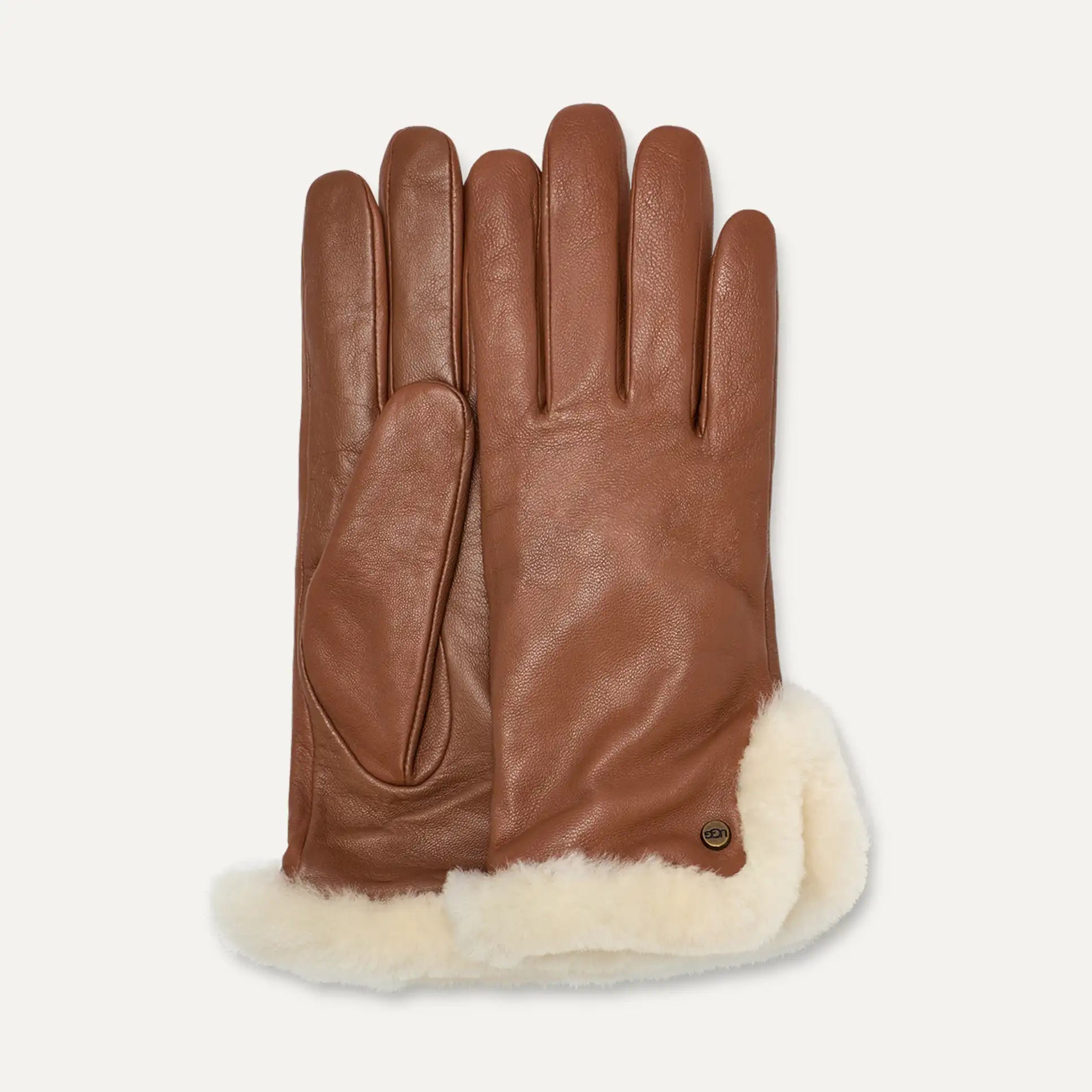 UGG Leather Sheepskin Vent Glove Chestnut – Lederhandschuh mit Lammfelldetails und Touchscreen Funktion