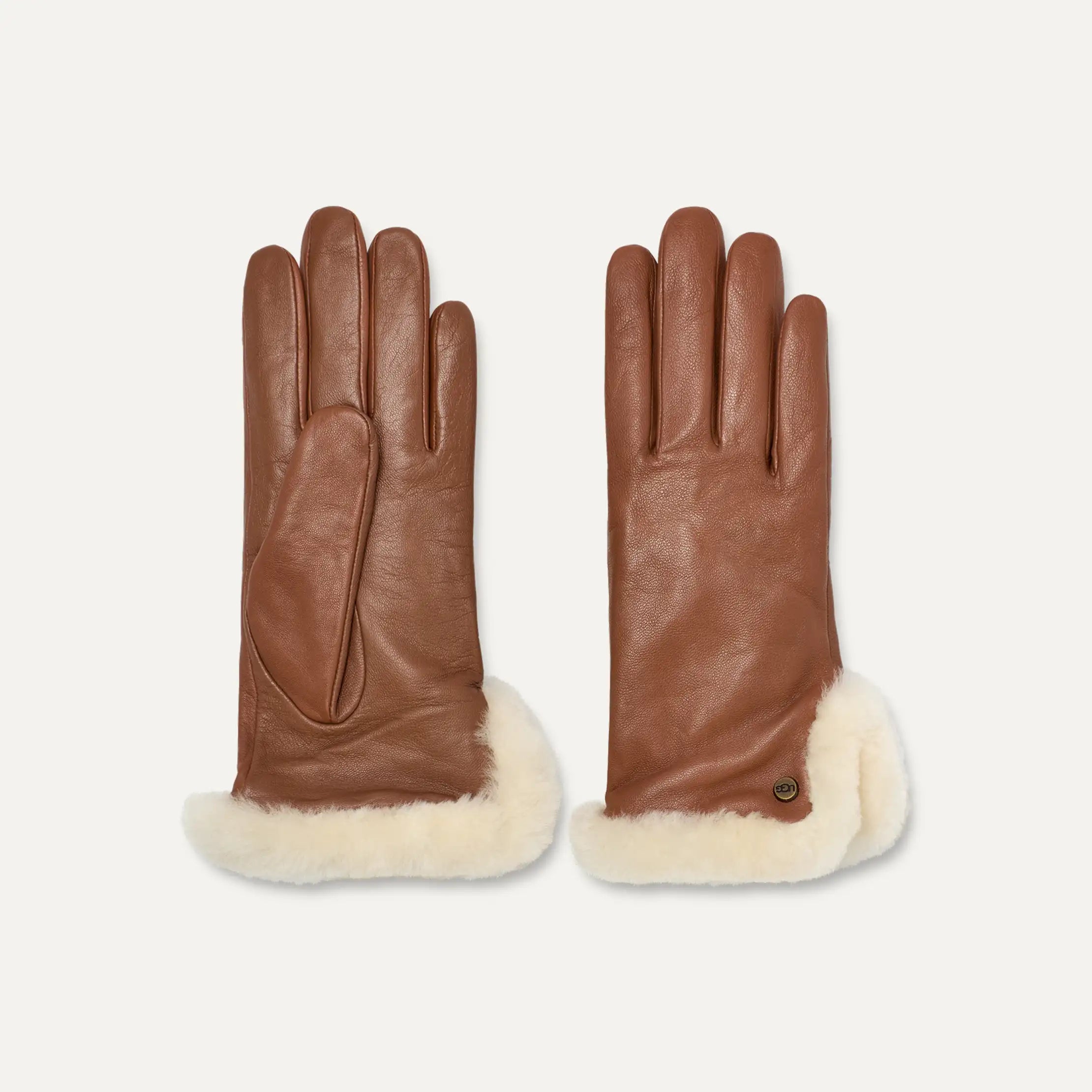 UGG Leather Sheepskin Vent Glove Chestnut – Lederhandschuh mit Lammfelldetails und Touchscreen Funktion 2