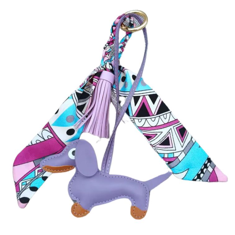 Taschenanhänger Hund Tassel Violett