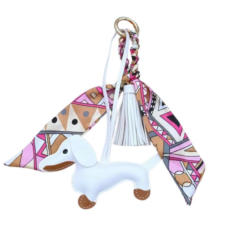 Taschenanhänger Bag Charm Hund Weiss