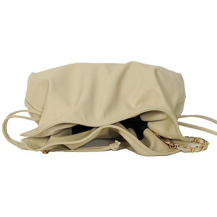 Nuria - Handtasche Puffer Leder Latte
