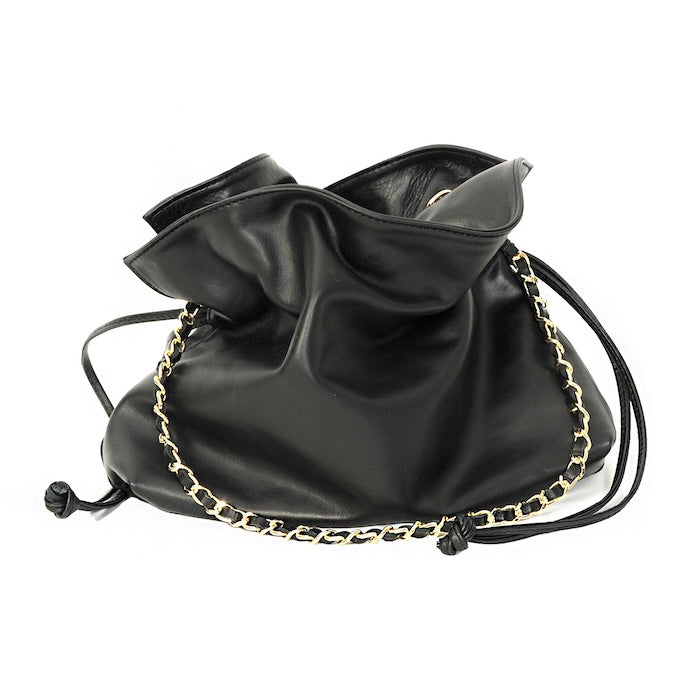 Nuria - Handtasche Puffer Leder Schwarz