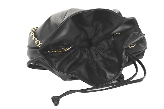 Nuria - Handtasche Puffer Leder Schwarz