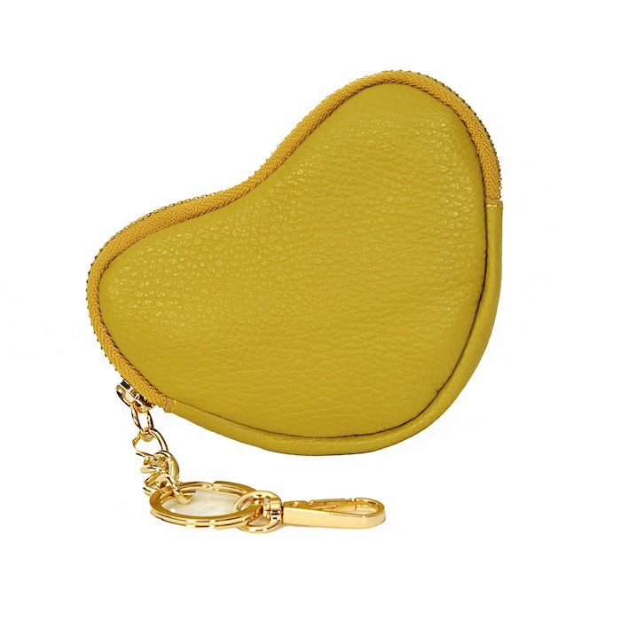 Herzförmiger Schlüsselanhänger aus Leder Pistaziengrün