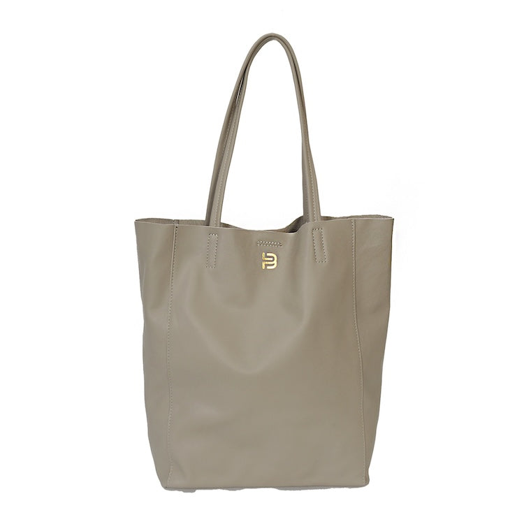 Leder Tote Bag Grau