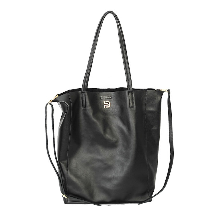 Hochwertige Tote Bag aus Leder in Schwarz