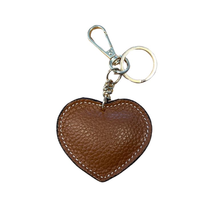 Herz Taschenanhänger Leder Braun