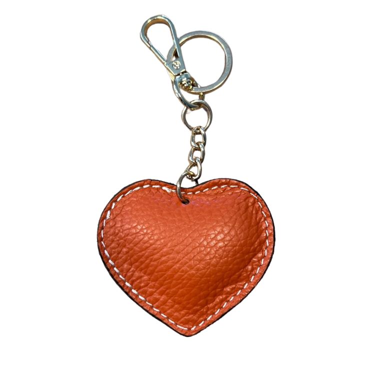 Herz Taschenanhänger Leder Orange