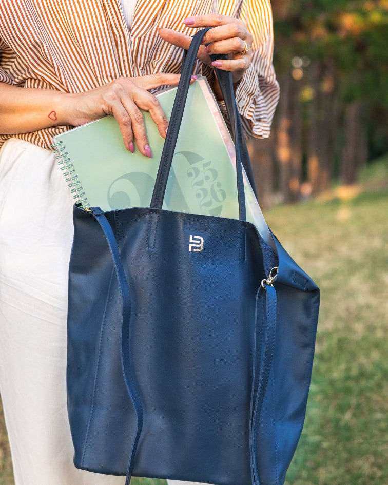 Ledertasche Schwarz Uni