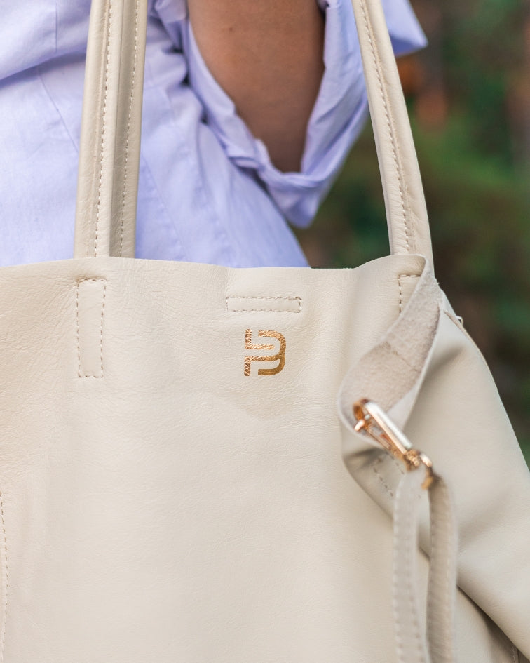 Tote Bag Leder Weiss 3