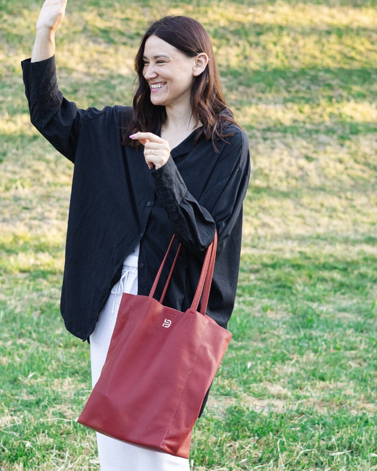 Shopper Ledertasche Bordeaux