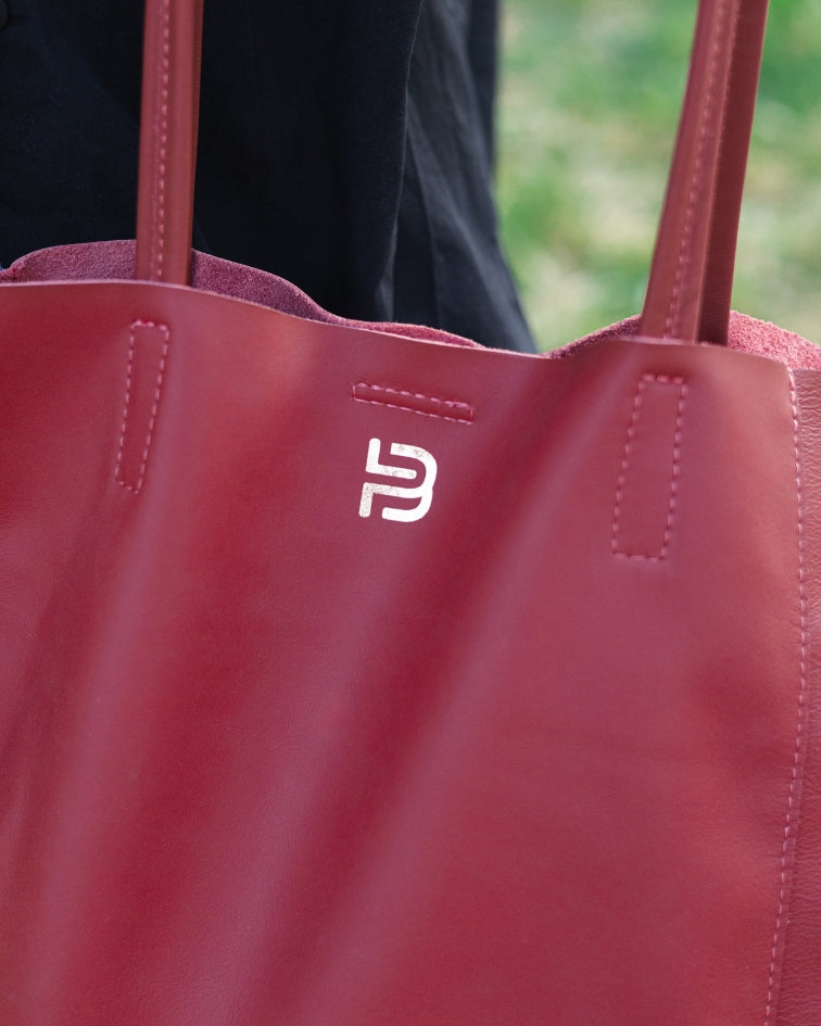 Tote Bag Ledertasche Bordeaux 3