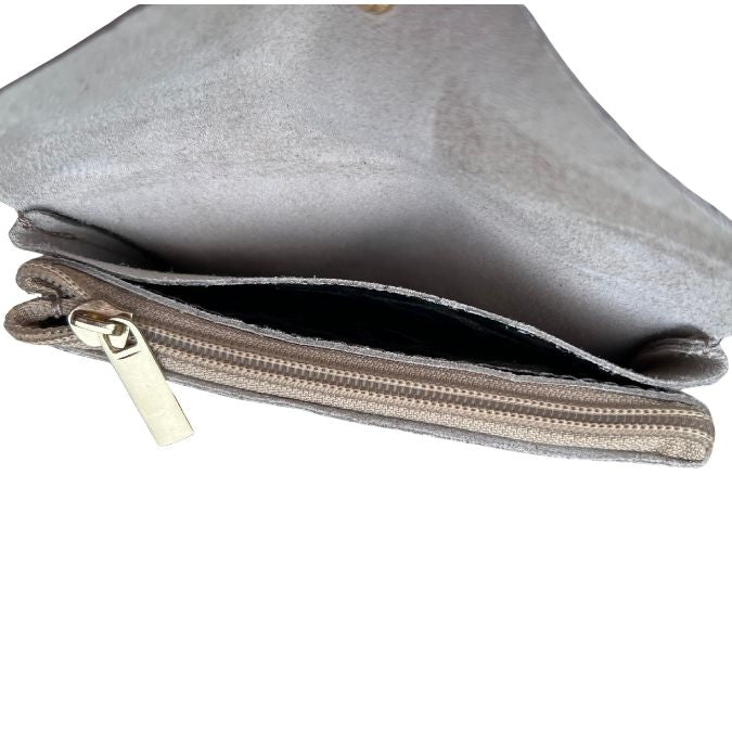 Leo Portemmonnaie aus Leder in Silber