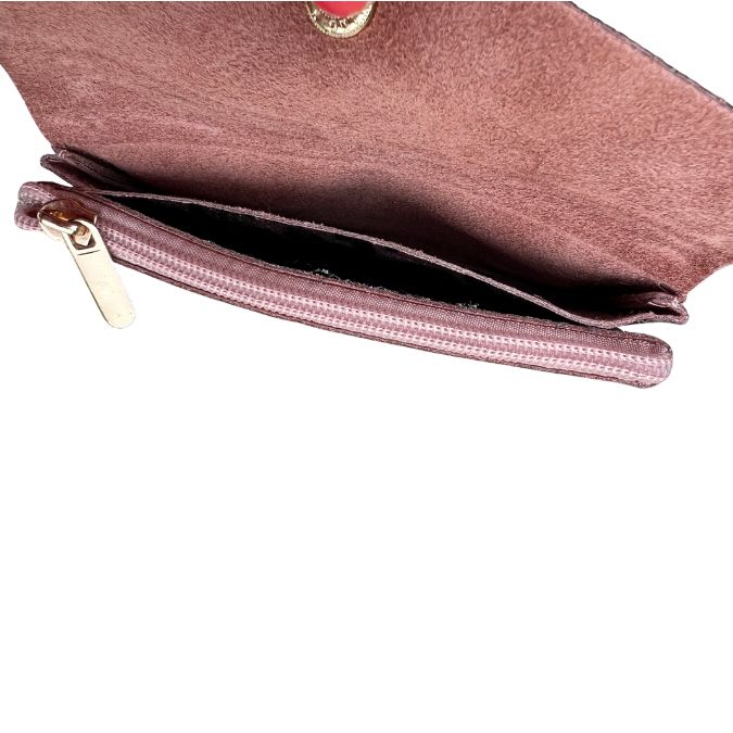 Leo Portemmonnaie aus Leder in Rosa