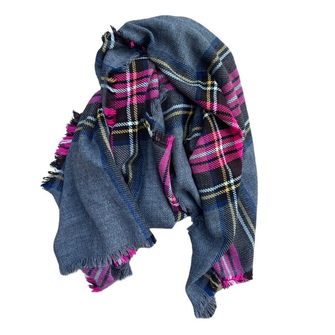 Winterschal - Karo Grau