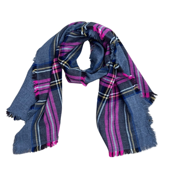 Winterschal - Karo Grau