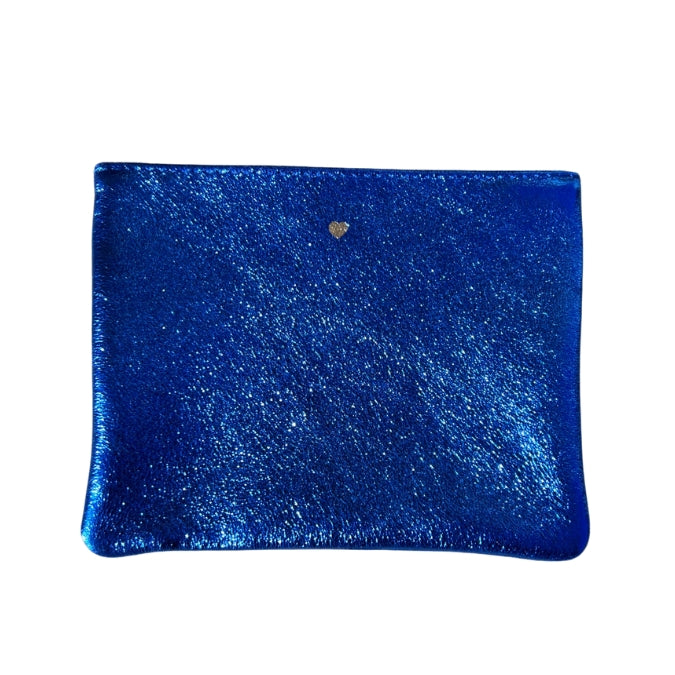 Leder Necessaire "Love" Blau