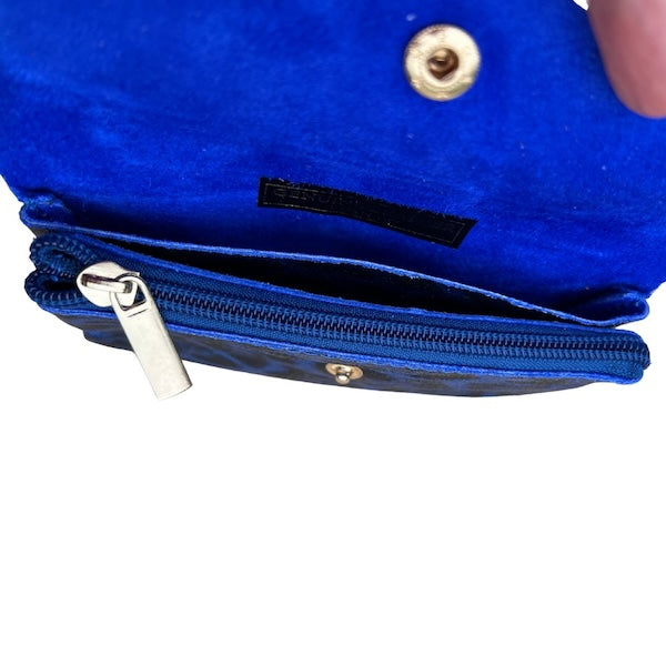 Leo Portemmonnaie aus Leder in Blau