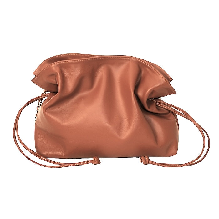 Nuria - Handtasche Puffer Leder Braun