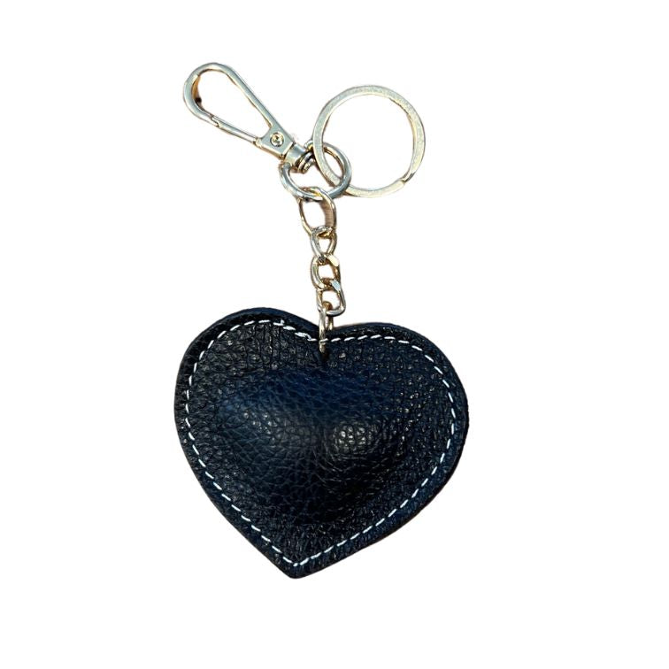 Taschenanhänger Herz Leder Schwarz