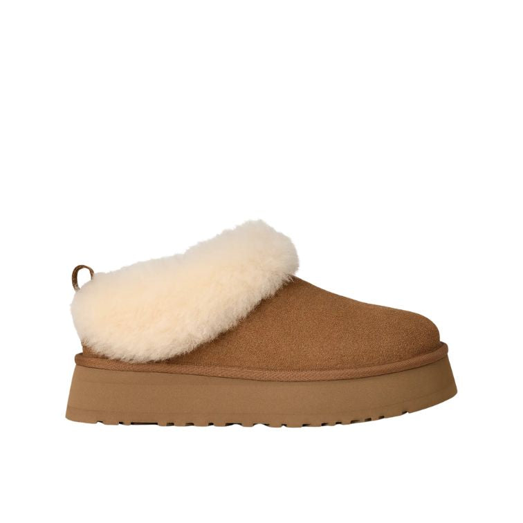 UGG® Tazzelle – Suede-Slipper mit Lammfell-Futter in Chestnut
