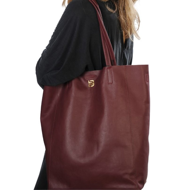 Tote Bag Ledertasche Bordeaux 2