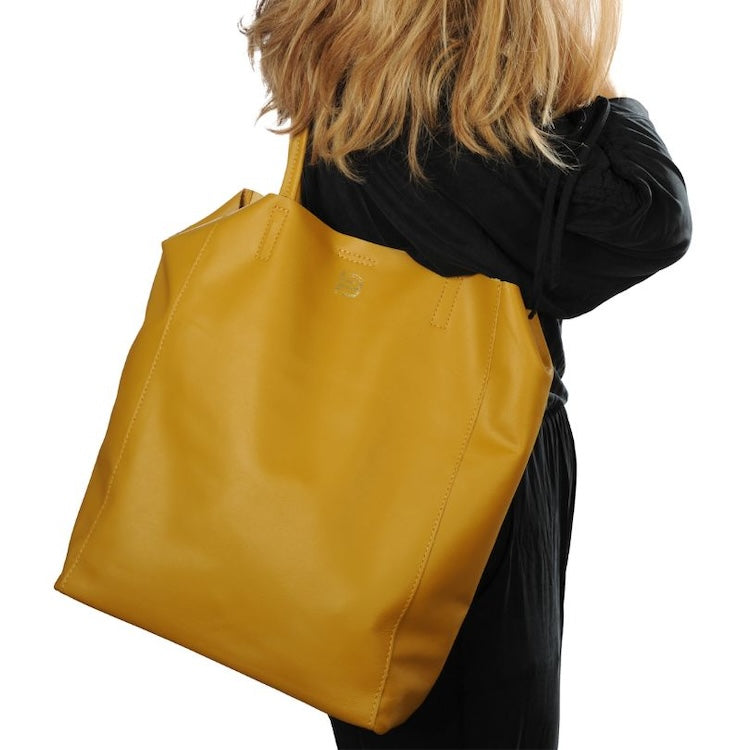 Kate Leder Tote Bag Senf Gelb 2