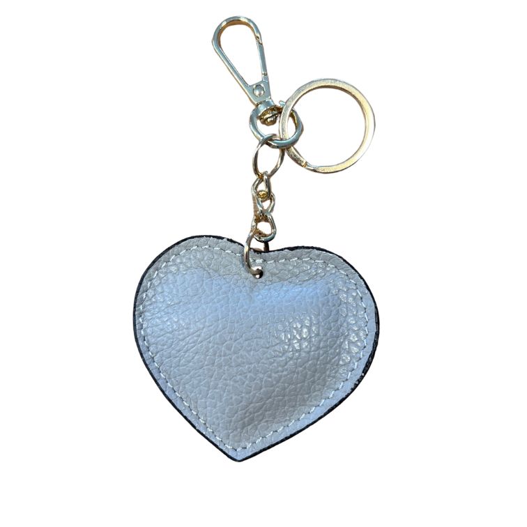 Herz Taschenanhänger Leder Grau