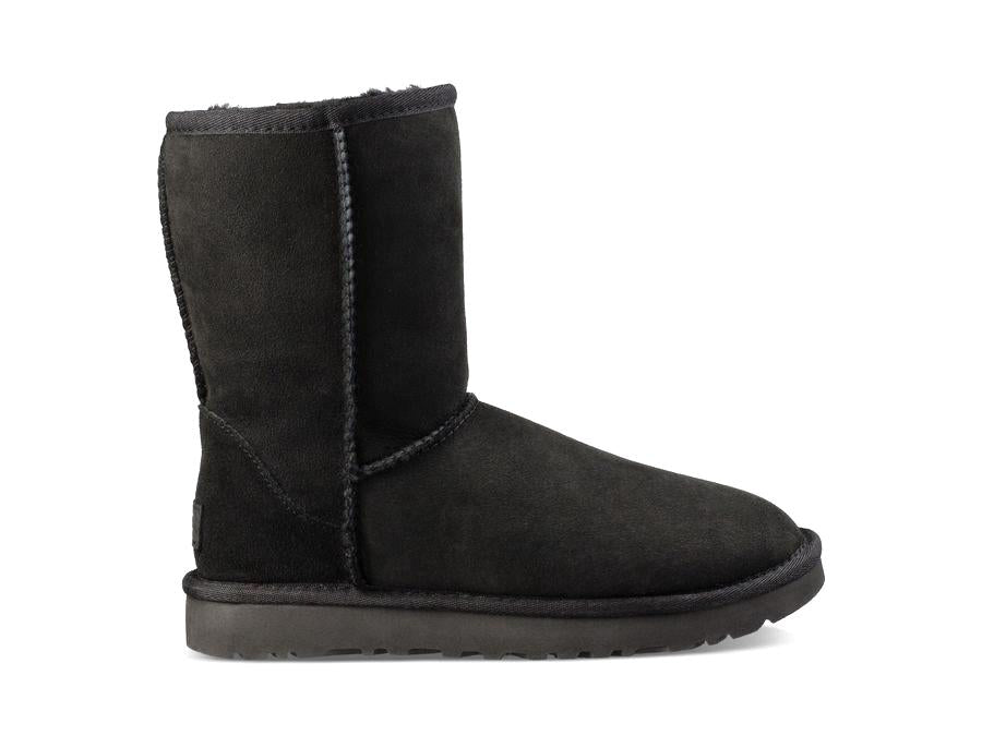 UGG Classic Short II Boot Damen in Schwarz – Lammfell-Winterstiefel aus Veloursleder mit rutschfester Sohle