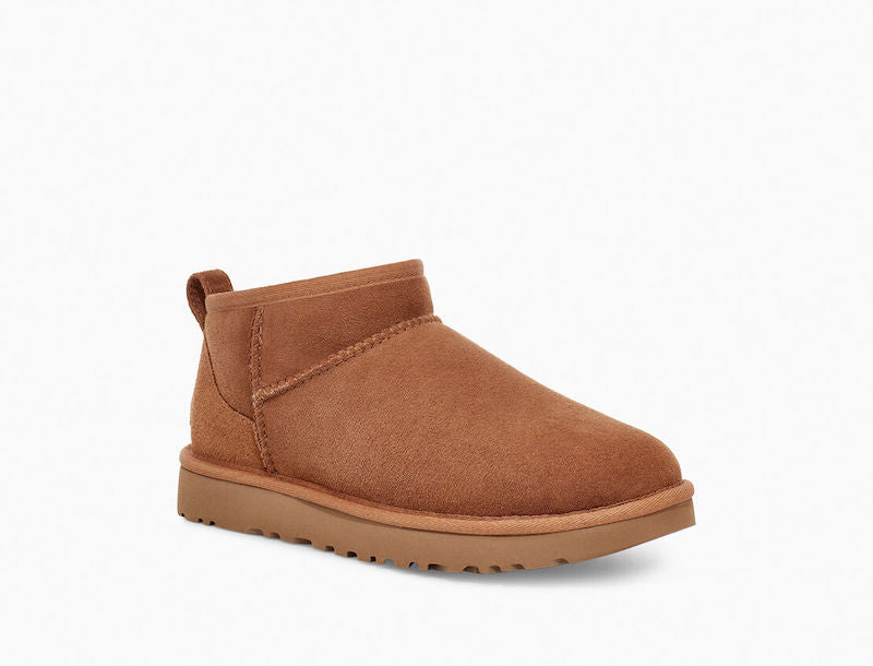 UGG Classic Ultra Mini Boot Damen Chestnut – mit Lammfellfutter Seitenansicht