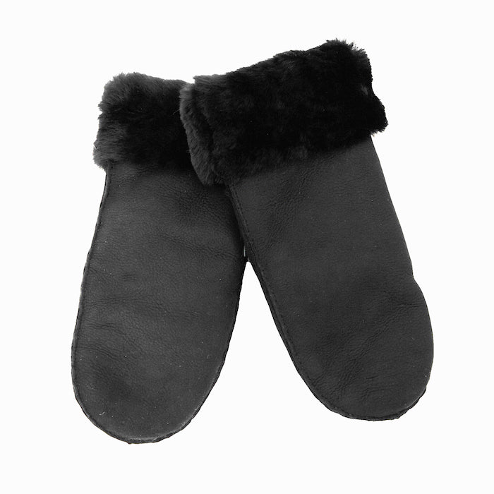 Lammfell Fausthandschuhe Schwarz