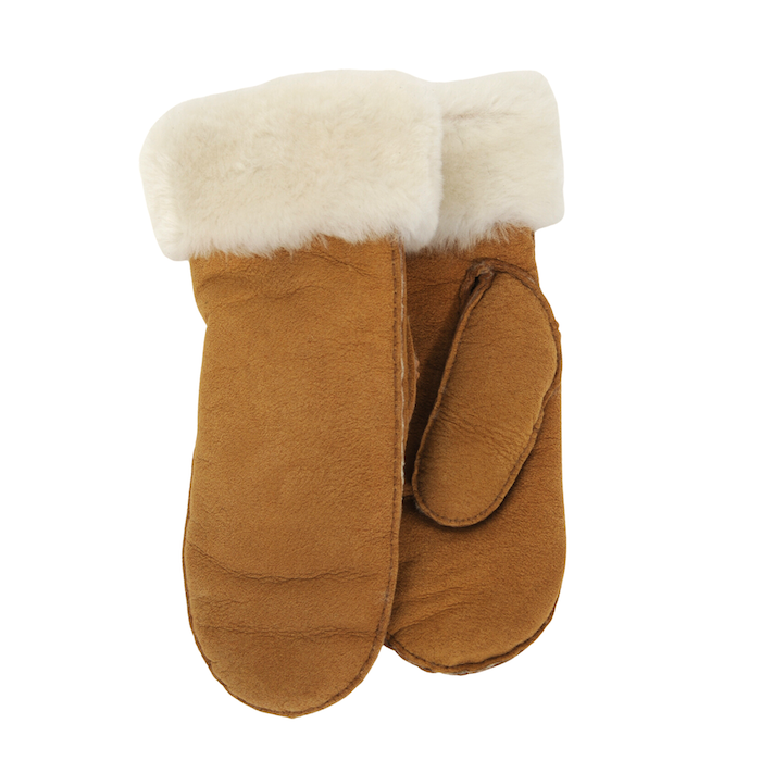 Lammfell Fäustling Damen Camel