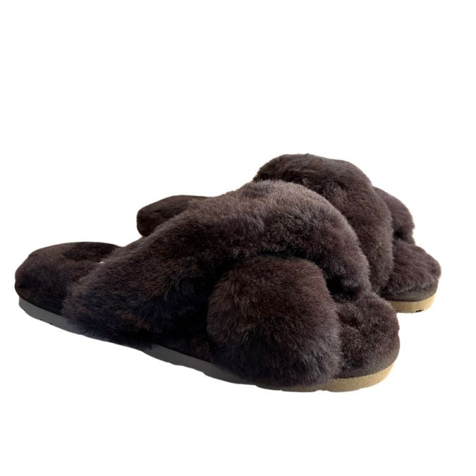 Lammfell Hausschuhe Braun 2