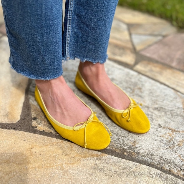 Wildleder Ballerina Gelb