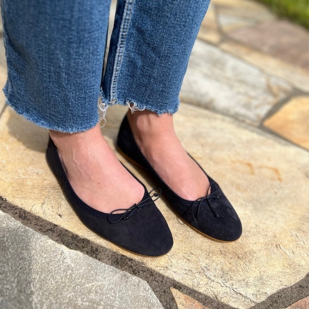 Wildleder Ballerinas Navyblau