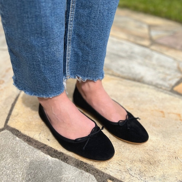 Wildleder Ballerinas Schwarz