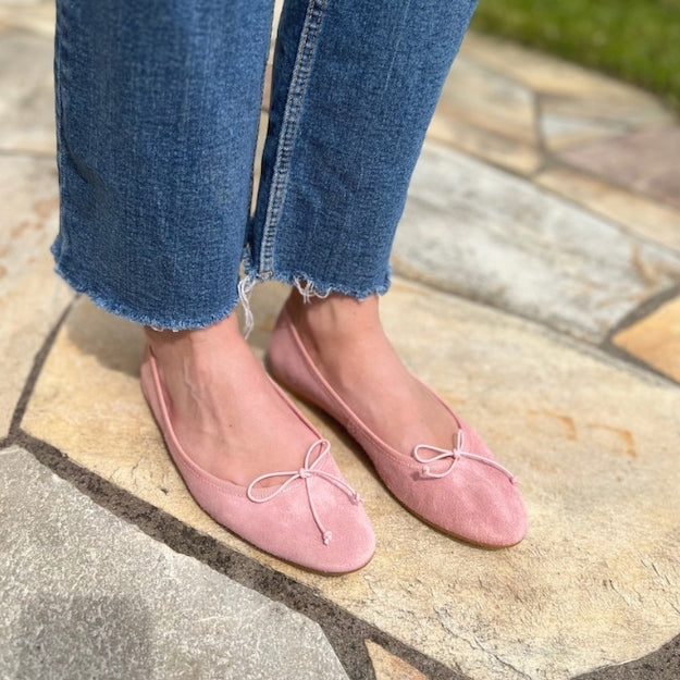 Wildleder Ballerinas in Rosa