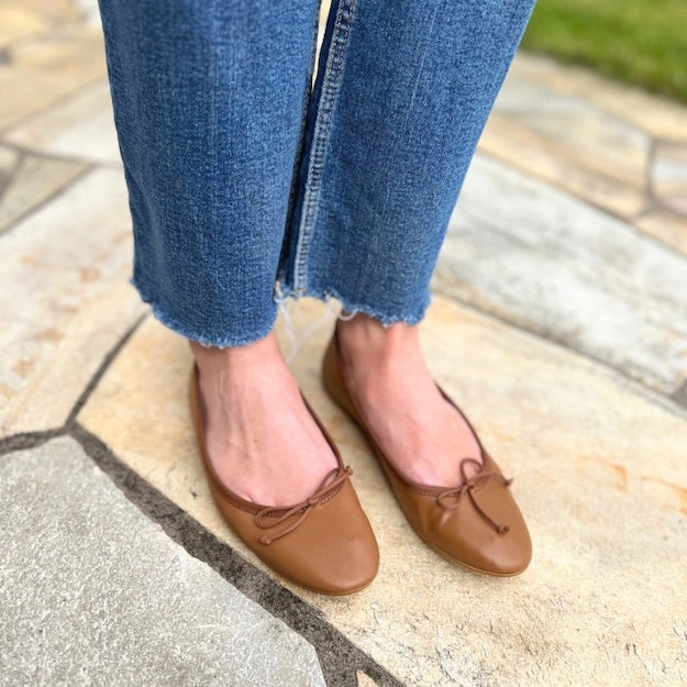 Elegante Leder Ballerinas Braun