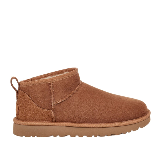 UGG Classic Ultra Mini Boot Damen Chestnut – kurzer Winterstiefel mit Lammfellfutter und wasserabweisendem Suede