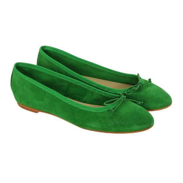 Wildleder Ballerinas Grün aus Italien