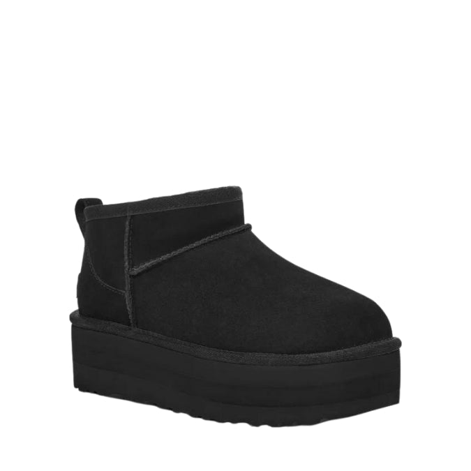 Ugg-Plateau-Classic-Ultra-Mini-Boot-Black Seitenansicht Farbe Schwarz