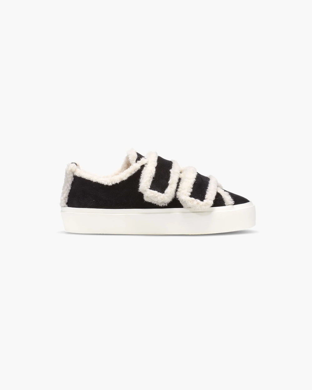 INUIKII - Shearling Low Velcro Black