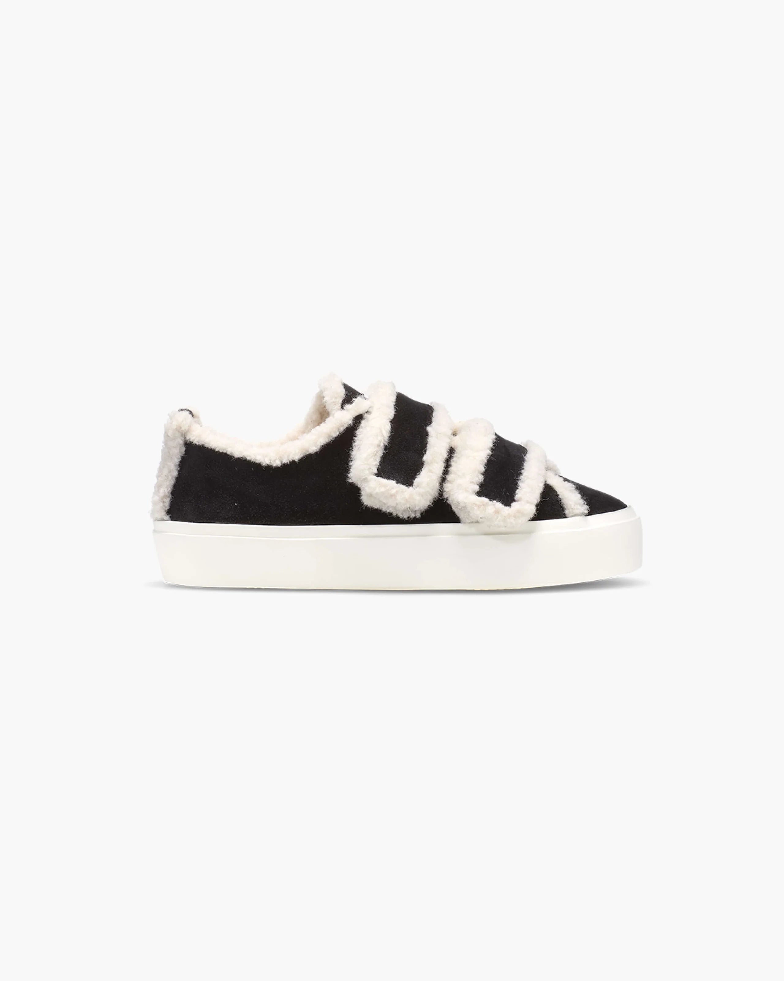 INUIKII - Shearling Low Velcro Black