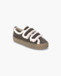INUIKII  Low Velcro Dark Brown Sneaker