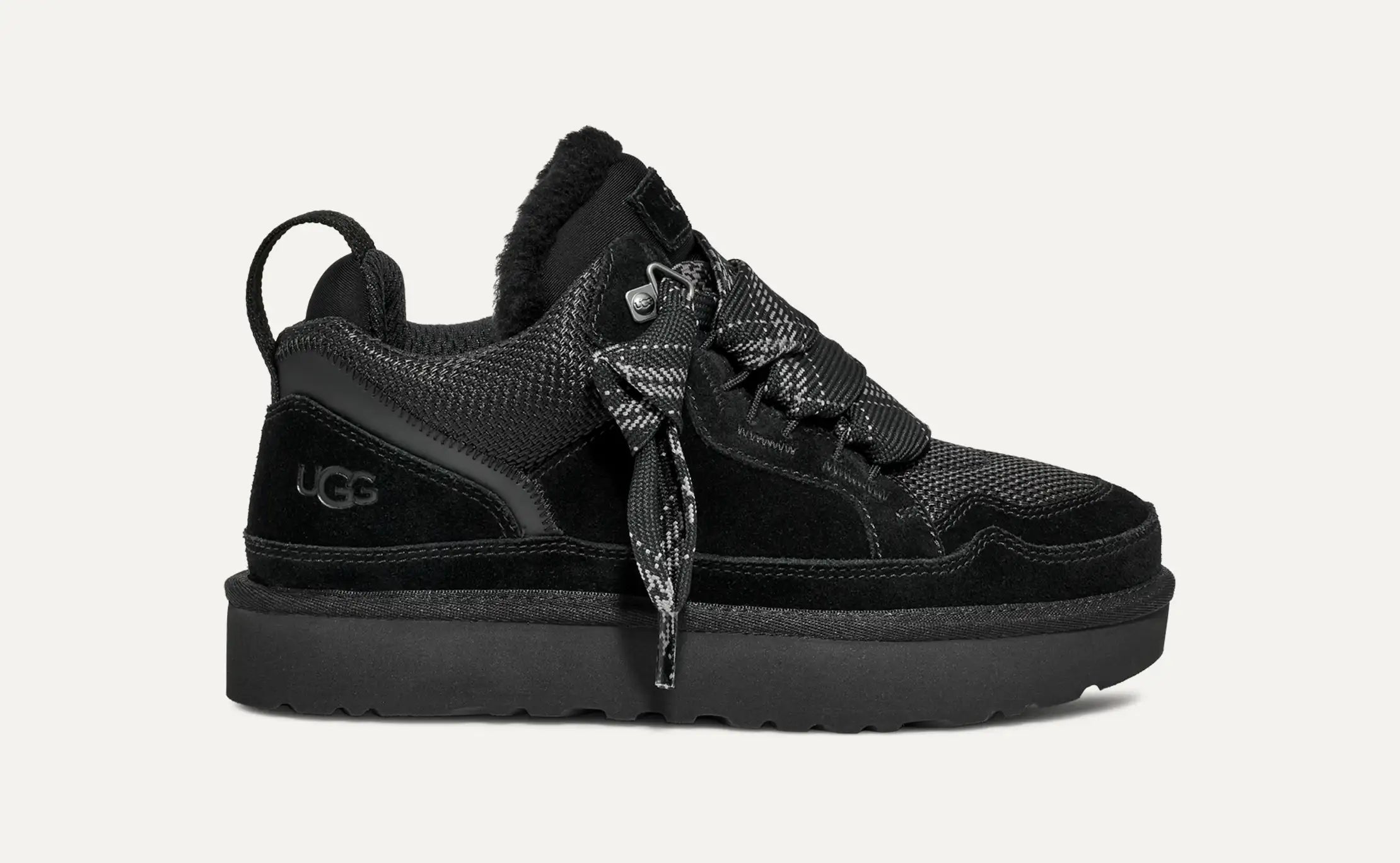 UGG Lowmel Sneaker Schwarz– nachhaltiger Damen Sneaker aus Wildleder und Mesh