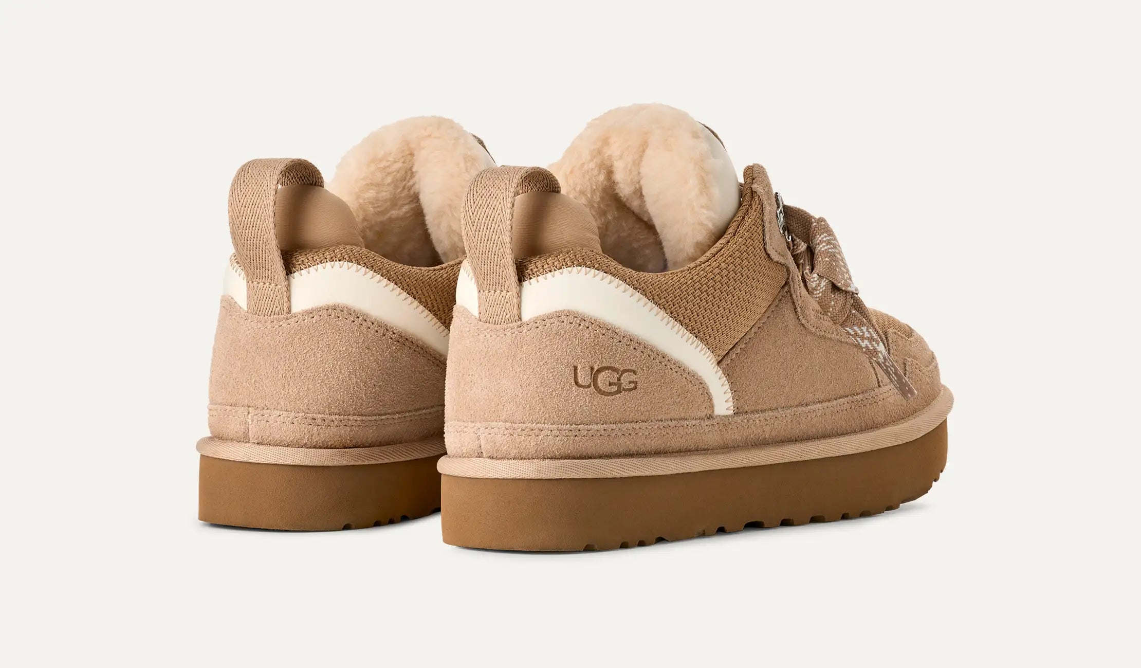 UGG Lowmel Sneaker Beige– Trendsneakers von Ugg - Rückenansicht mit Logo