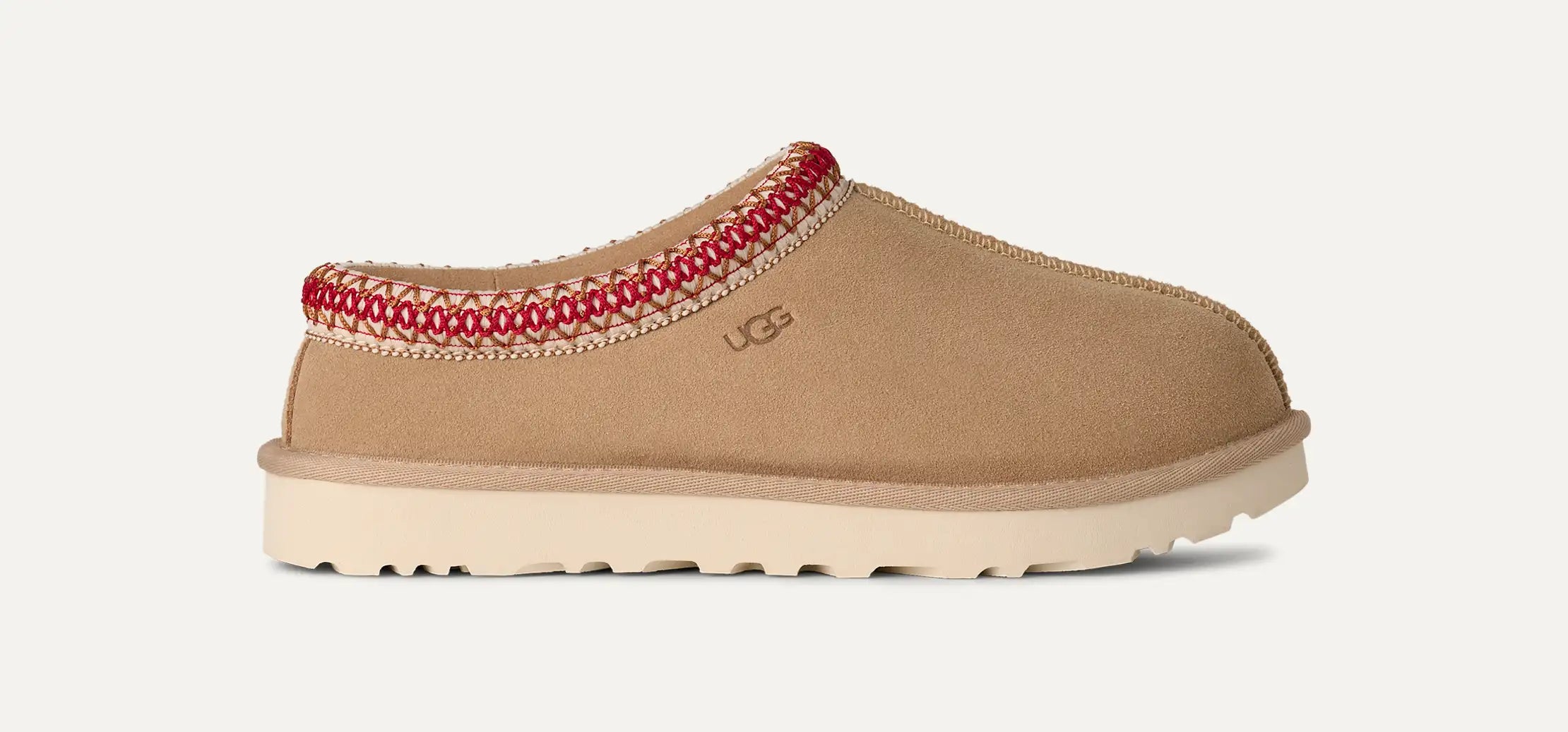 UGG Tasman II Hausschuh Damen Sand Dark Cherry – Lammfell Slipper