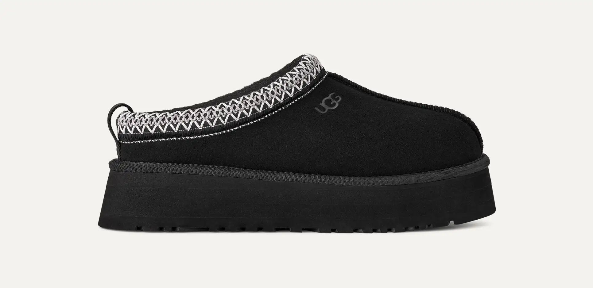 UGG Tazz II – Suede-Slipper mit Lammfell-Futter in Schwarz