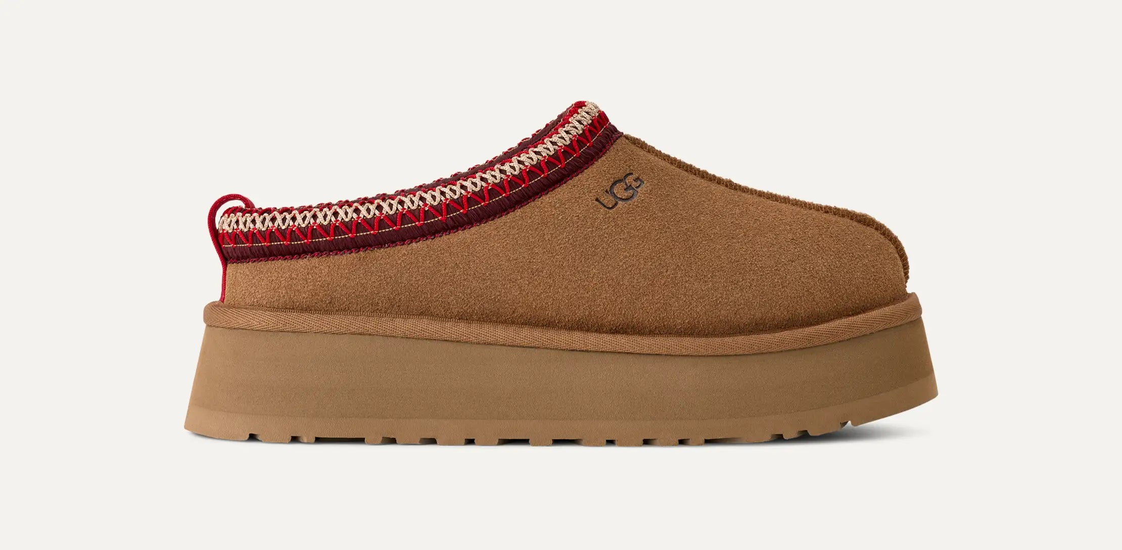 UGG Tazz II – Suede-Slipper mit Lammfell-Futter in Chestnut